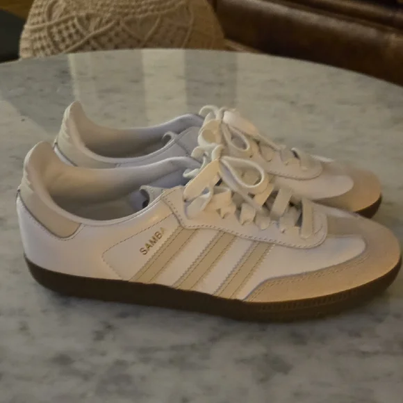 Adidas Samba White and Beige Women's Sneakers - Picture 3 of 4